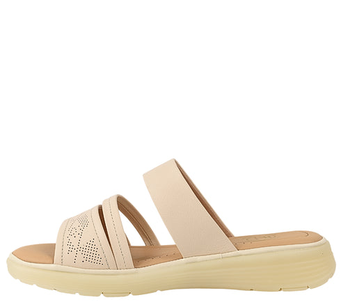 Papuci casual, dama, FORMAZIONE, 33191 crem, piele naturala