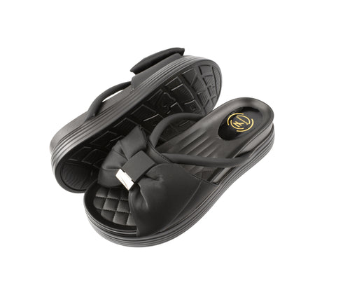 Papuci casual, dama, FORMAZIONE, TP637 negru, piele naturala