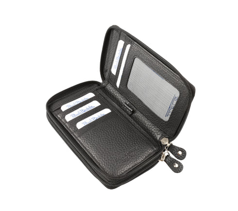 Portofel casual, dama, RENATA BALESTRA 2035, negru, piele naturala