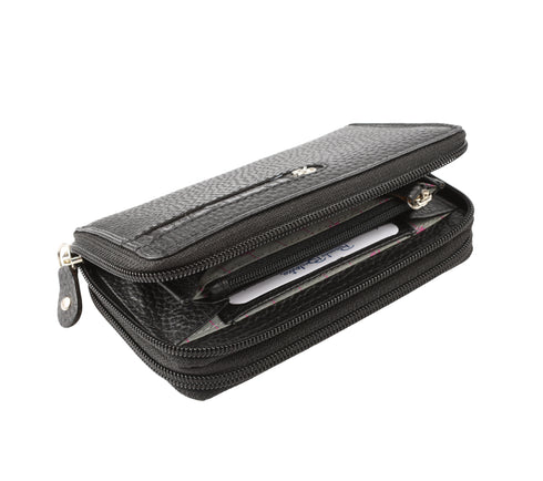 Portofel casual, dama, RENATA BALESTRA 2035, negru, piele naturala