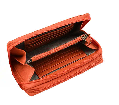 Portofel casual, dama, RENATA BALESTRA 2035, portocaliu, piele naturala