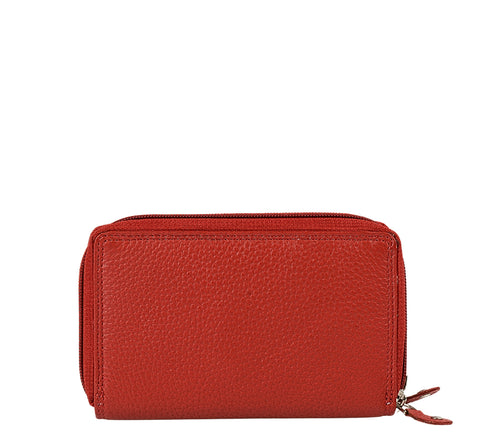 Portofel casual, dama, RENATA BALESTRA 2035, rosu, piele naturala