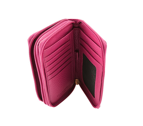 Portofel casual, dama, RENATA BALESTRA 2035, roz, piele naturala