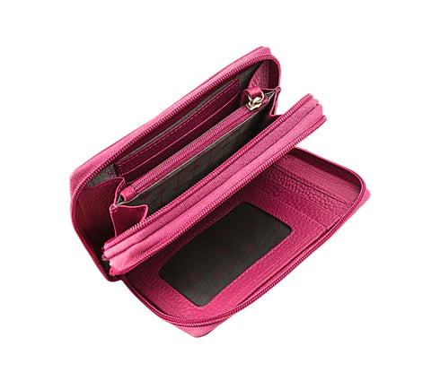 Portofel casual, dama, RENATA BALESTRA 2035, roz, piele naturala