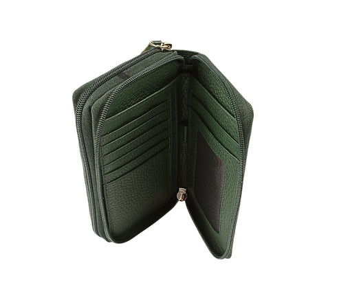 Portofel casual, dama, RENATA BALESTRA 2035, verde, piele naturala