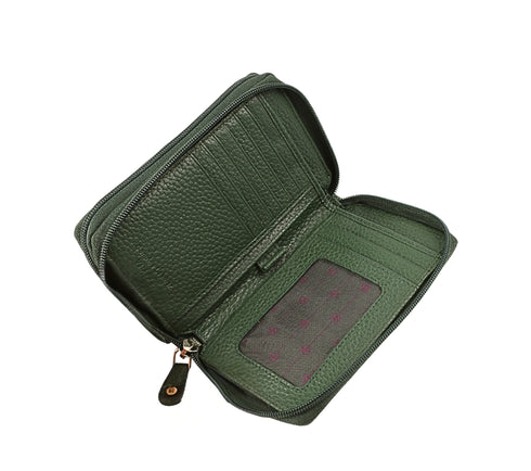 Portofel casual, dama, RENATA BALESTRA 2035, verde, piele naturala