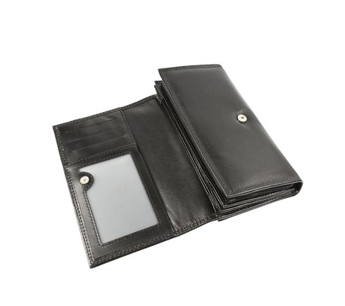 Portofel casual, dama, VALENTINI 407-155, negru, piele naturala