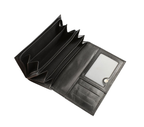 Portofel casual, dama, VALENTINI 407-155, negru, piele naturala