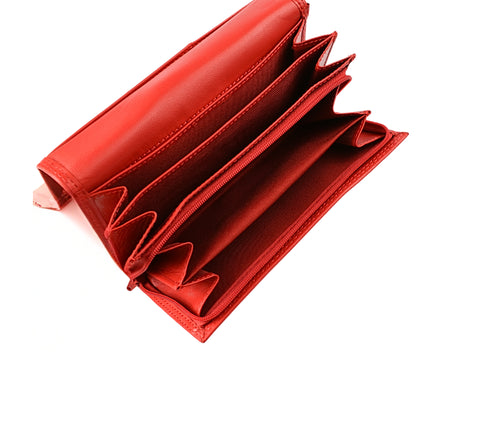 Portofel casual, dama, VALENTINI 407-155, rosu, piele naturala