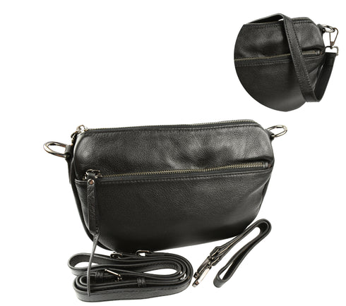 Poseta casual, dama, ADA SHOES, 2056, negru, piele naturala