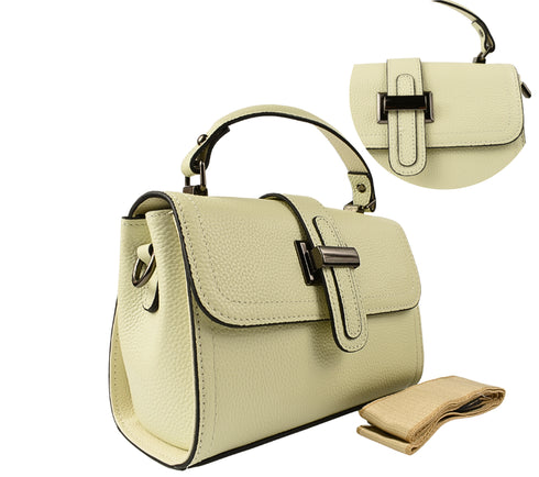 Poseta casual, dama, ADA SHOES, 3003, crem, piele naturala