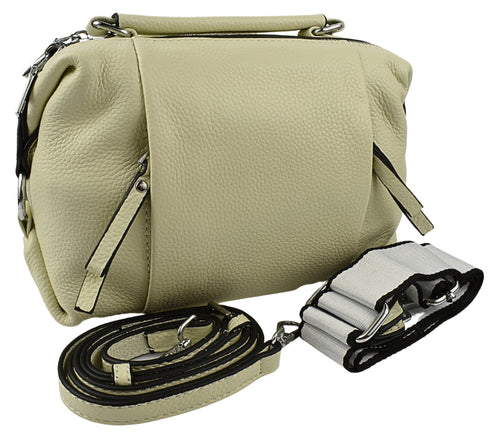 Poseta casual, dama, ADA SHOES, 3009, alb, piele naturala