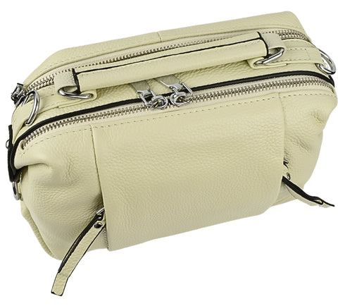 Poseta casual, dama, ADA SHOES, 3009, alb, piele naturala