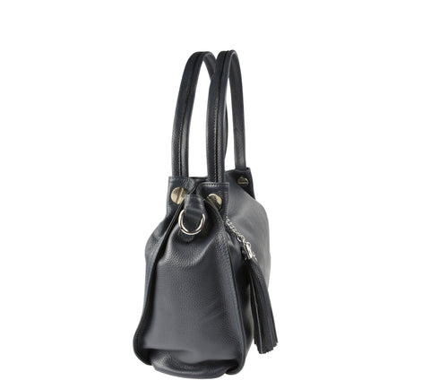 Poseta casual, dama, ADA SHOES, 58818, bleumarin, piele naturala