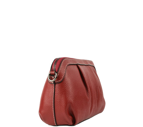 Poseta casual, dama, ADA SHOES, 6688, rosu, piele naturala