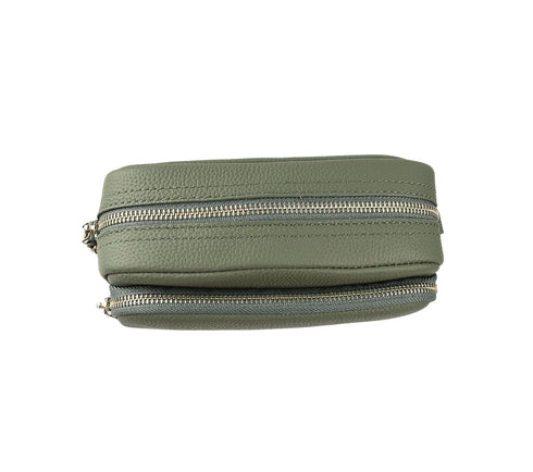 Poseta casual, dama, ADA SHOES, 79012, verde, piele naturala