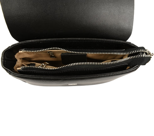 Poseta casual, dama, ADA SHOES, 79016, negru, piele naturala