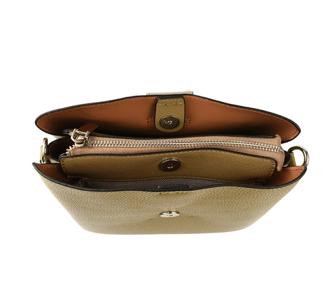 Poseta casual, dama, ADA SHOES, 8669, bej, piele naturala