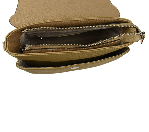 Poseta casual, dama, ADA SHOES, 8710#, bej, piele naturala