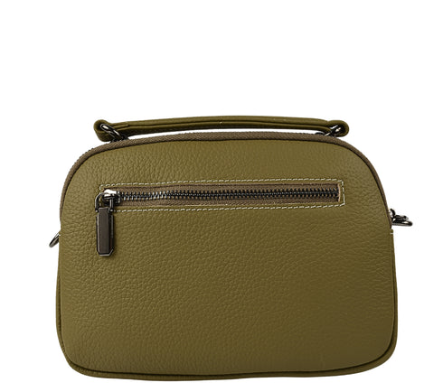 Poseta casual, dama, ADA SHOES, 8717, kaki, piele naturala