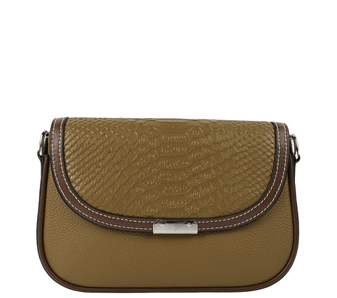 Poseta casual, dama, ADA SHOES, 9819, kaki, piele naturala