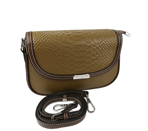 Poseta casual, dama, ADA SHOES, 9819, kaki, piele naturala