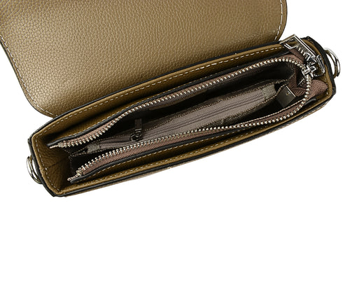 Poseta casual, dama, ADA SHOES, 9819, kaki, piele naturala