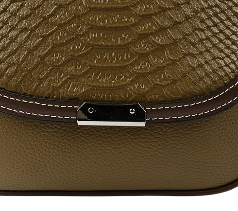 Poseta casual, dama, ADA SHOES, 9819, kaki, piele naturala