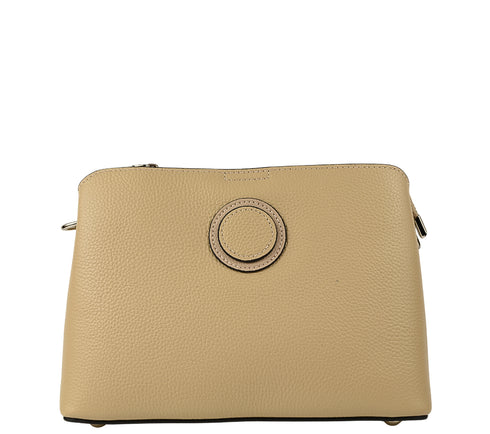 Poseta casual, dama, ADA SHOES, A073, bej, piele naturala