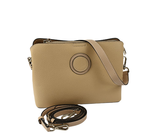 Poseta casual, dama, ADA SHOES, A073, bej, piele naturala