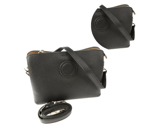 Poseta casual, dama, ADA SHOES, A073, negru, piele naturala