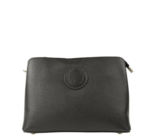 Poseta casual, dama, ADA SHOES, A073, negru, piele naturala