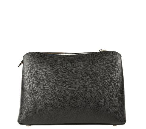 Poseta casual, dama, ADA SHOES, A073, negru, piele naturala