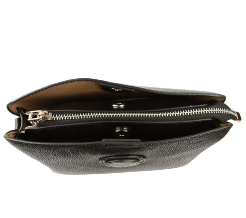 Poseta casual, dama, ADA SHOES, A073, negru, piele naturala