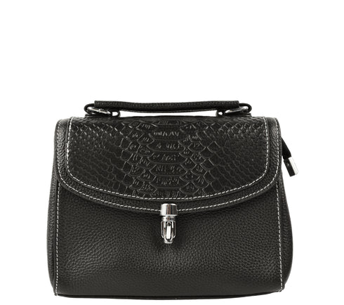 Poseta casual, dama, ADA SHOES, A718, negru, piele naturala