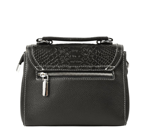 Poseta casual, dama, ADA SHOES, A718, negru, piele naturala