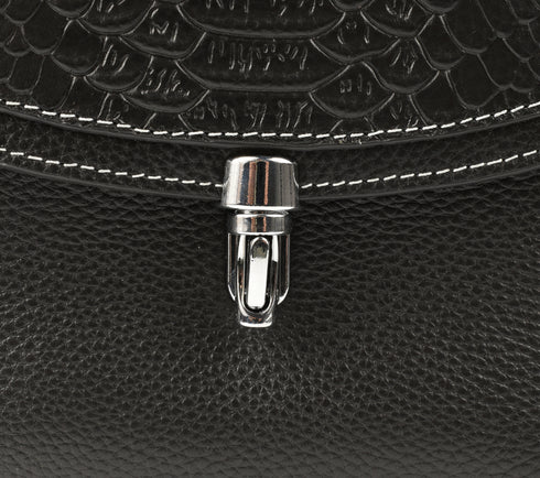 Poseta casual, dama, ADA SHOES, A718, negru, piele naturala