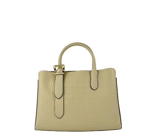 Poseta casual, dama, ADA SHOES, DFB-369, crem, piele naturala