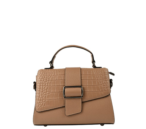 Poseta casual, dama, ADA SHOES, 5678, taupe, piele naturala