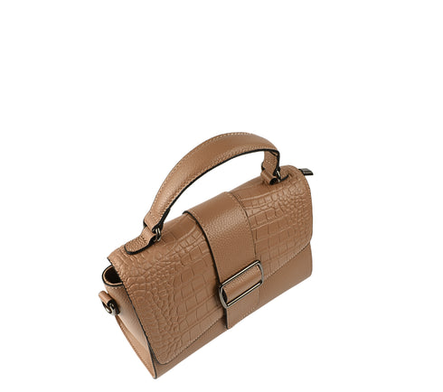 Poseta casual, dama, ADA SHOES, 5678, taupe, piele naturala