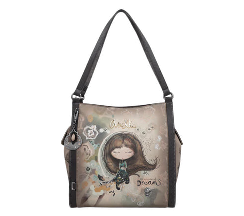 Poseta casual, dama, ANEKKE 41702-204, gri, piele ecologica