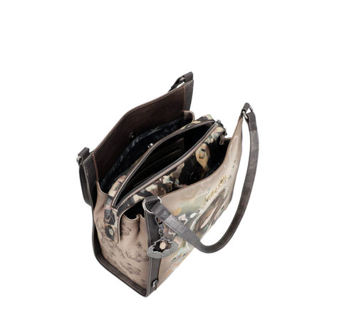 Poseta casual, dama, ANEKKE 41702-204, gri, piele ecologica