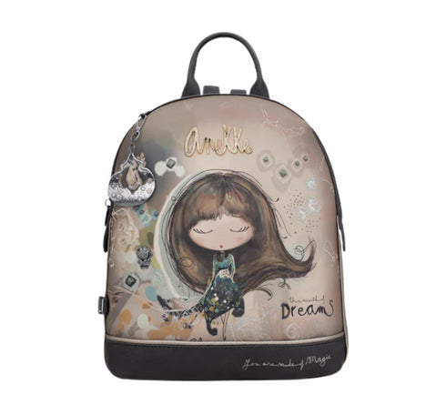 Rucsac sport, dama, ANEKKE 41705-295, maro, piele ecologica