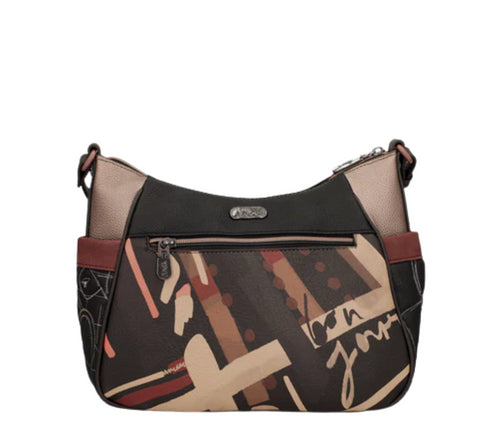 Poseta casual, dama, ANEKKE 41803-002, negru, piele ecologica