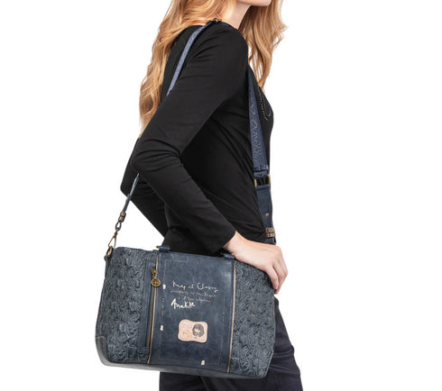 Poseta casual, dama, ANEKKE 41851-406, bleumarin, piele ecologica