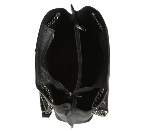 Poseta casual, dama, ADA SHOES, 21017, negru, piele naturala