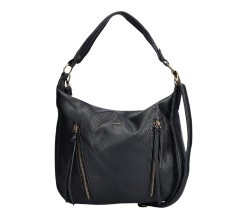 Poseta casual, dama, RIEKER, H1016-00, negru, piele ecologica