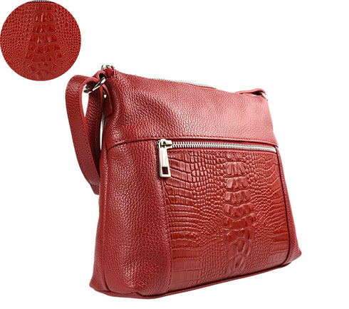 Poseta casual, dama, ADA SHOES, 0075, rosu, piele naturala