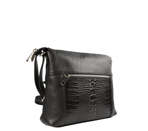 Poseta casual, dama, ADA SHOES, 0075, negru, piele naturala