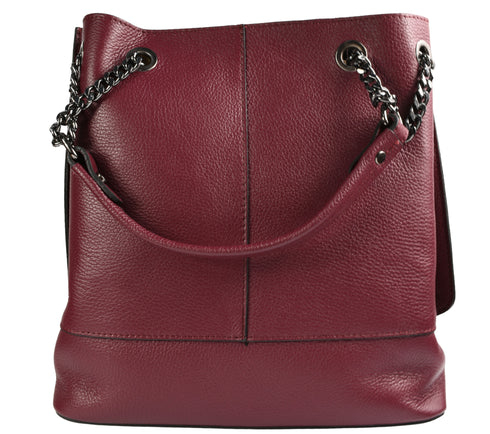 Poseta casual, dama, ADA SHOES, 21017, bordo, piele naturala